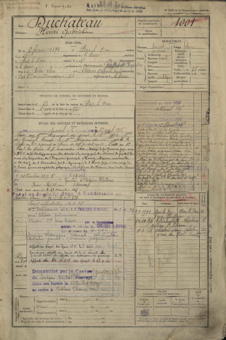 1916 - Registre matricules n° 1001-1306