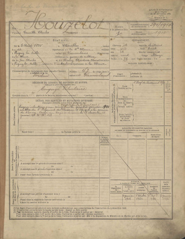 1910 - Etrangers à la subdivision : matricules n° 1-499