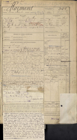 1909 - Registre matricules n° 501-1000