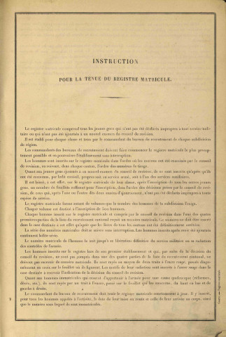 1886 - Registre matricules n° 993-1489