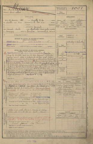 1905 - Registre matricules n° 1001-1500