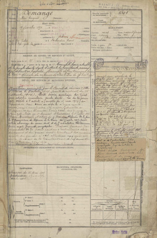 1913 - Registre matricules n° 1501-2245