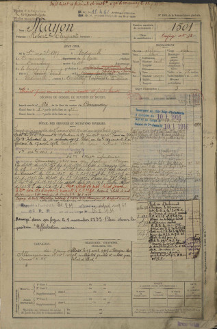 1917 - Registre matricules n° 1501-2000
