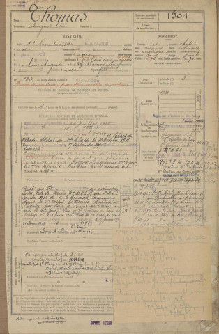 1909 - Registre matricules n° 1501-2112