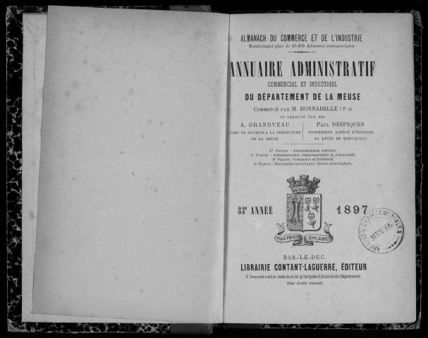 Annuaire administratif, commercial et industriel de la Meuse 1897