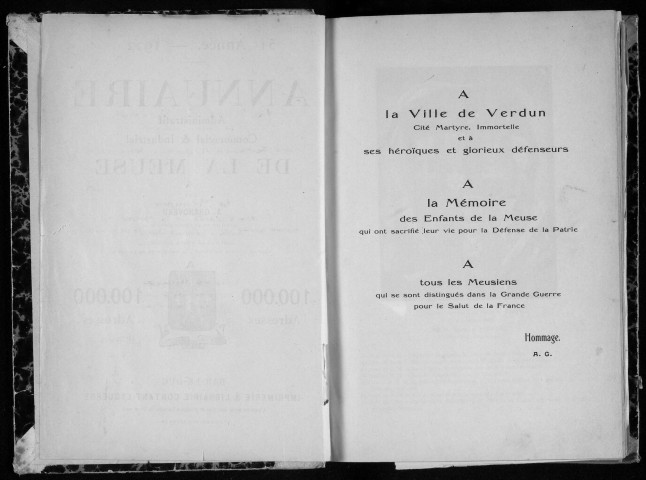 Annuaire administratif, commercial et industriel de la Meuse 1922