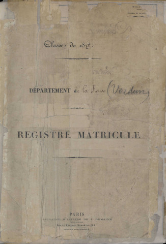 1873 - Registre et répertoire alphabétique