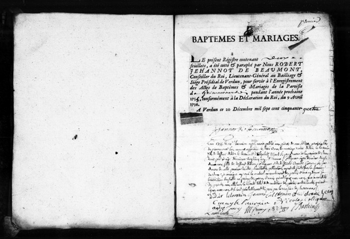 Baptêmes, Mariages, Sépultures (1755-1771)
