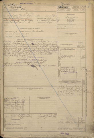 1905 - Etrangers à la subdivision : matricules n° 498 bis-673