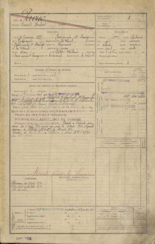 1907 - Registre matricules n° 1-500