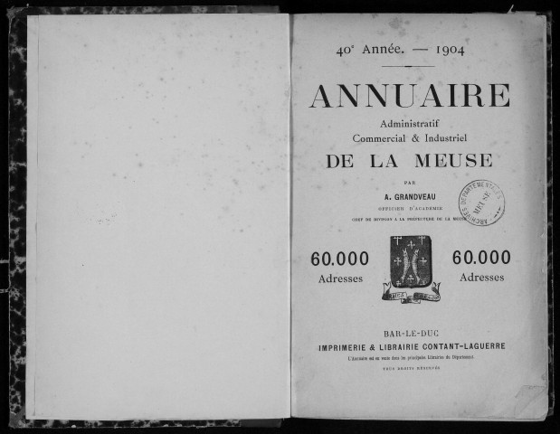 Annuaire administratif, commercial et industriel de la Meuse 1904