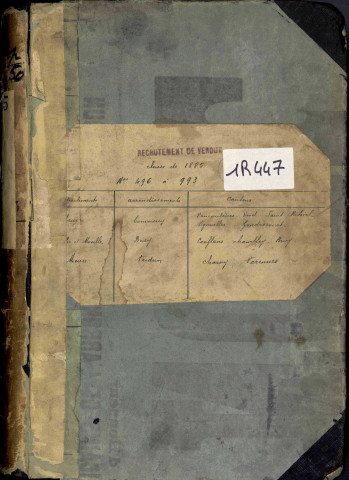 1885 - Registre matricules n° 496-993 [et aussi canton de Briey]