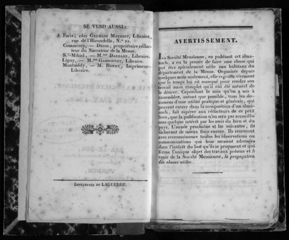 Almanach de la Meuse 1830-1832
