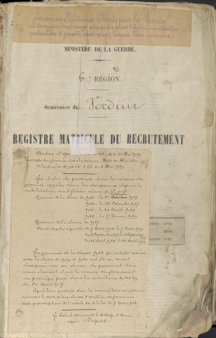 1913 - Registre matricules n° 1-500