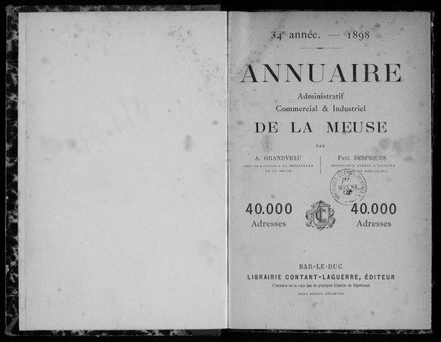 Annuaire administratif, commercial et industriel de la Meuse 1898