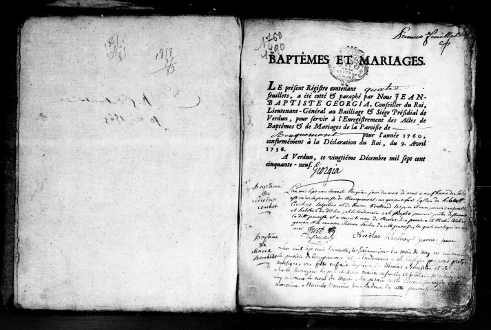 Baptêmes, Mariages (1760-1790)