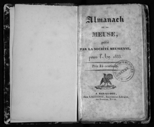 Almanach de la Meuse 1833