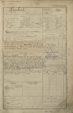 1917 - Registre matricules n° 2001-2264