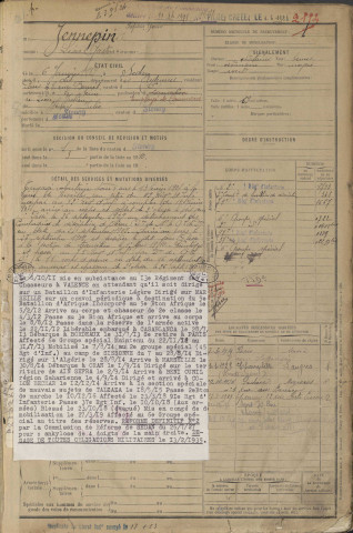 1909 - Registre matricules n° 2133-2504