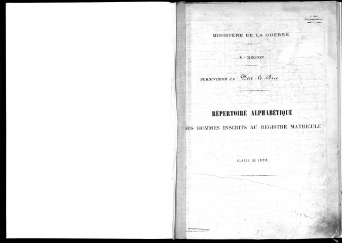 1898 - Répertoire alphabétique