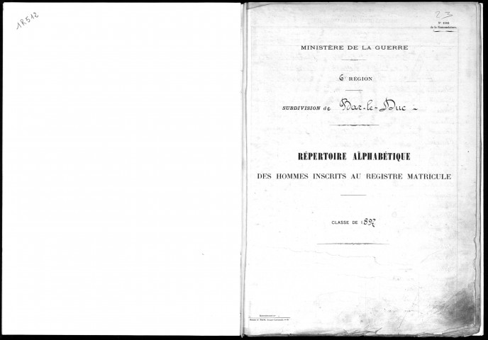 1897 - Répertoire alphabétique