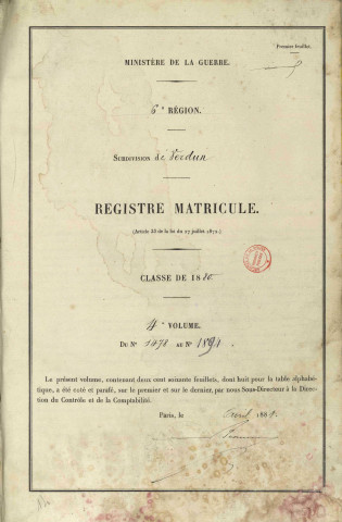 1880 - Registre matricules n° 1478-1894 [et aussi cantons de Briey, Chambley, Conflans]