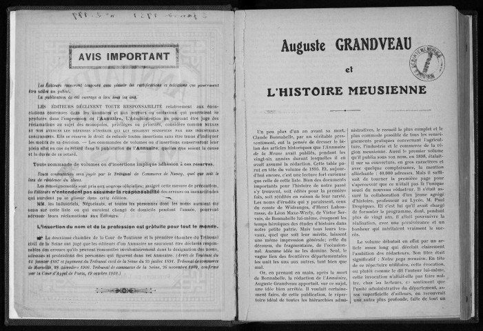 Annuaire administratif, commercial et industriel de la Meuse 1931