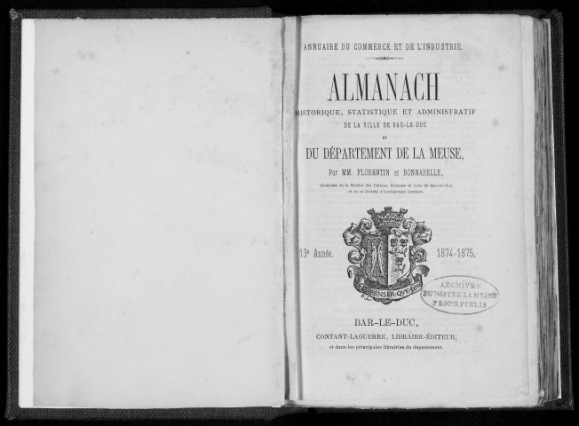 Annuaire administratif, commercial et industriel de la Meuse 1874