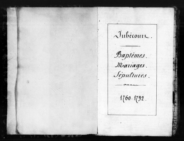 Baptêmes, Mariages, Sépultures (1760-1792)