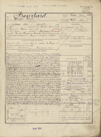 1912 - Etrangers à la subdivision : matricules n° 611-879