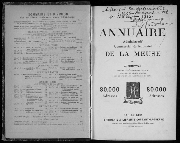 Annuaire administratif, commercial et industriel de la Meuse 1912