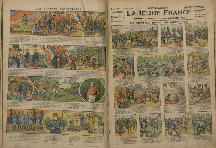Plusieurs numéros de La Jeune France : histoire illustrée de la guerre 1914-1915