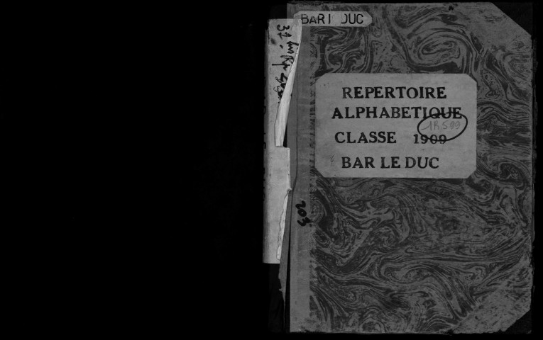 1909 - Répertoire alphabétique