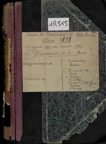 1898 - Registre matricules n° 1001-1500