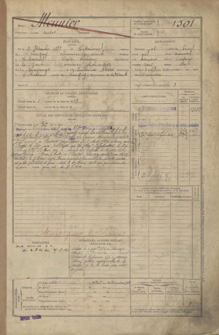 1907 - Registre matricules n° 1501-2114