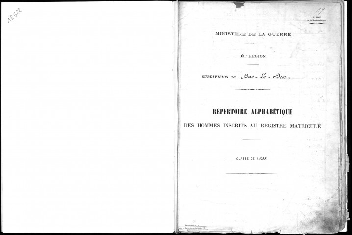 1899 - Répertoire alphabétique