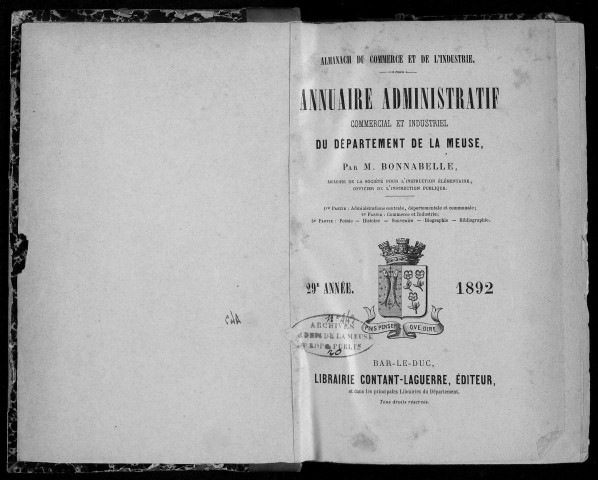 Annuaire administratif, commercial et industriel de la Meuse 1892-1894