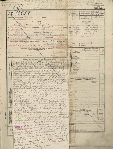 1905 - Etrangers à la subdivision : matricules n° 1-498