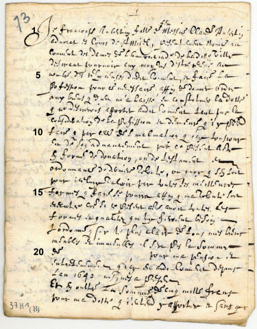 Testament de Françoise Aubertin, dite sœur Marie-Ignace, novice des Annonciades de Saint-Mihiel, voulant faire profession dans ce couvent (seule la première page est transcrite).
