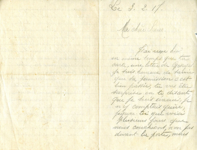 Correspondance entre Eugène Albert et Léa Contenot.
