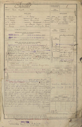 1905 - Registre matricules n° 1-500