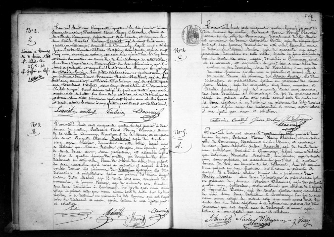 Naissances, Mariages, Décès (1854)