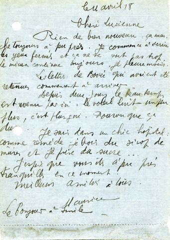 Correspondance : lettres, cartes postales entre Lucienne André et Maurice Dace.