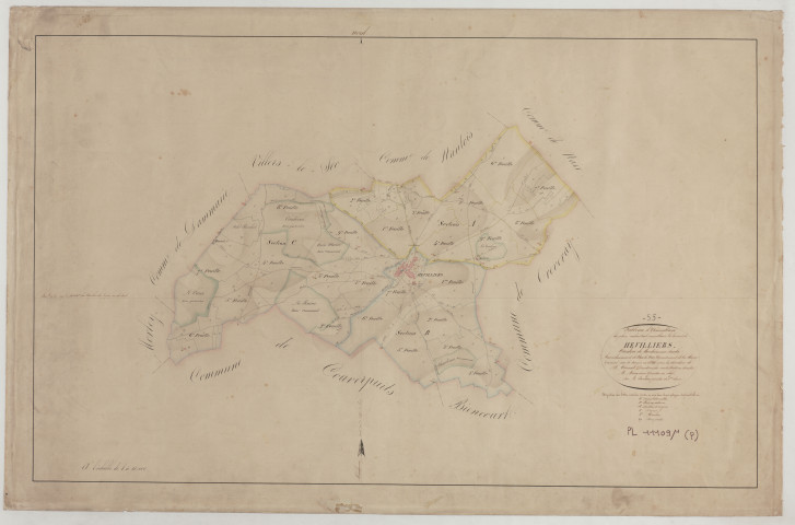 HEVILLIERS - Tableau d'assemblage feuille 01