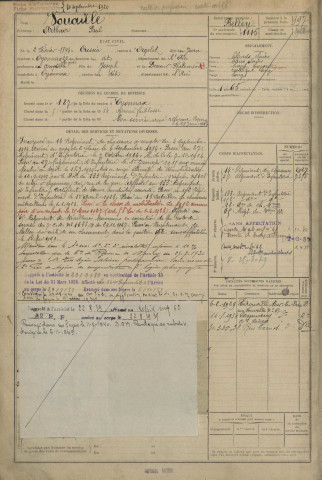 1914 - Etrangers à la subdivision : matricules n° 997-1180