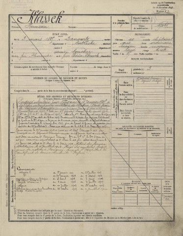 1904 - Etrangers à la subdivision : matricules n°1-492