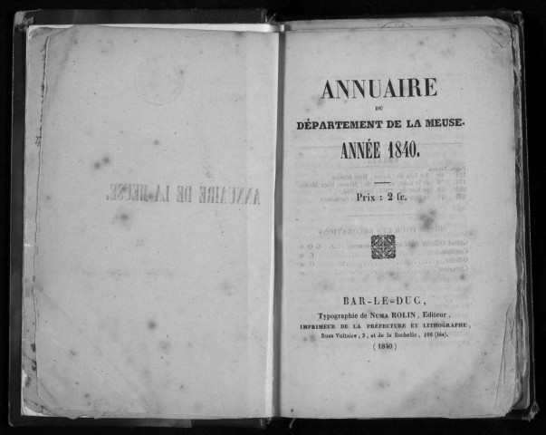 Annuaire du département de la Meuse 1840