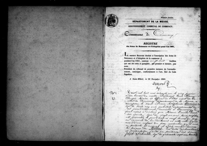 Naissances, Mariages, Décès (1861)