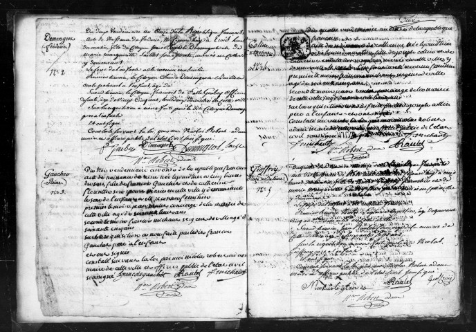 Naissances, Mariages, Décès (1803)