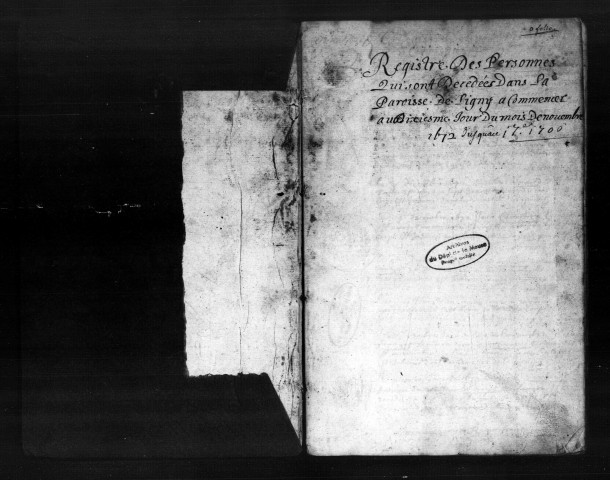 Sépultures (1672-1700)